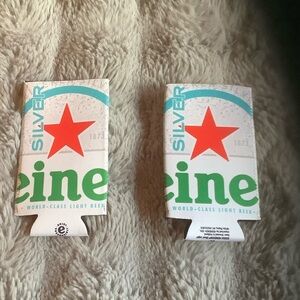 Silver and Green Beer Can Covers